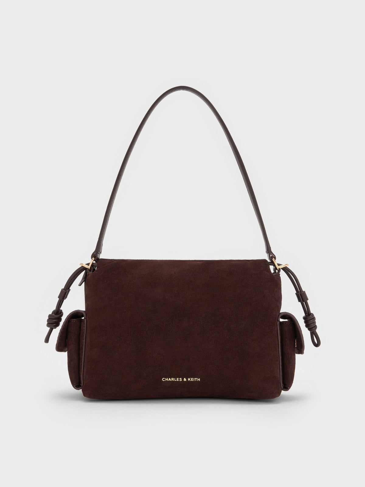 CHARLES & KEITH Deals / Khai Ruched Top Handle Bag - Espresso Brown
