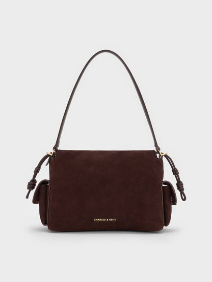 CHARLES & KEITH Deals / Khai Ruched Top Handle Bag - Espresso Brown