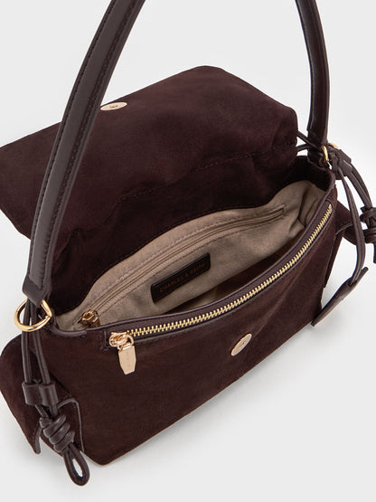 CHARLES & KEITH Deals / Khai Ruched Top Handle Bag - Espresso Brown