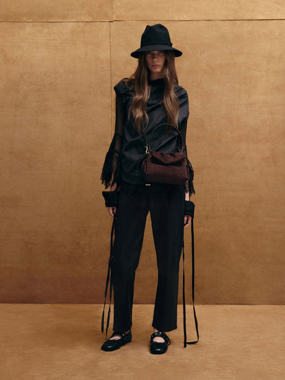 CHARLES & KEITH Deals / Khai Ruched Top Handle Bag - Espresso Brown