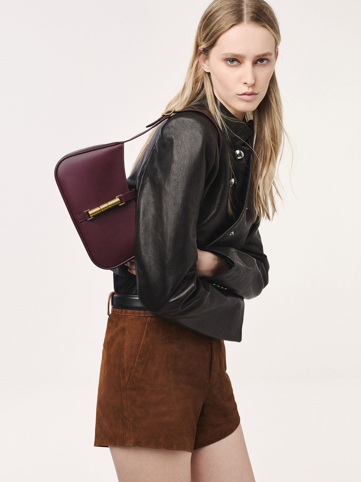 CHARLES & KEITH Best Price / Cesia Metallic-Accent Shoulder Bag - Wineberry Red