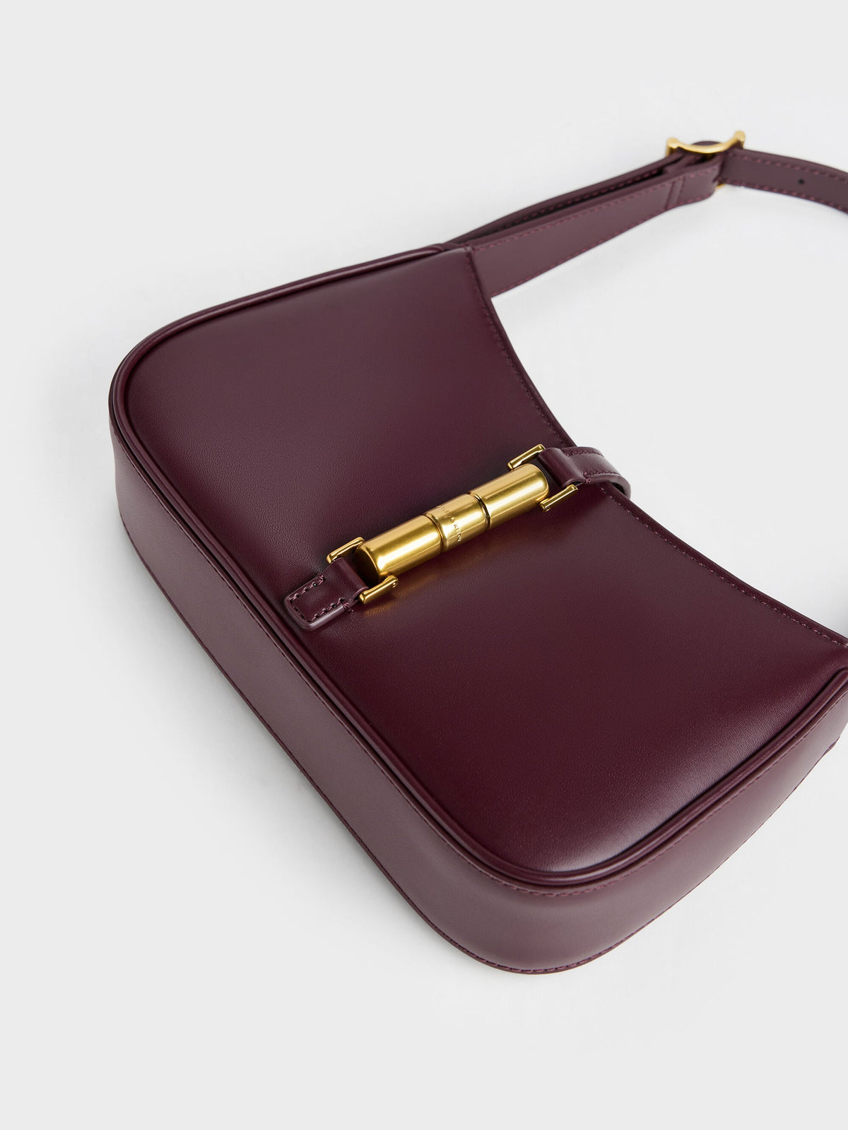 CHARLES & KEITH Best Price / Cesia Metallic-Accent Shoulder Bag - Wineberry Red