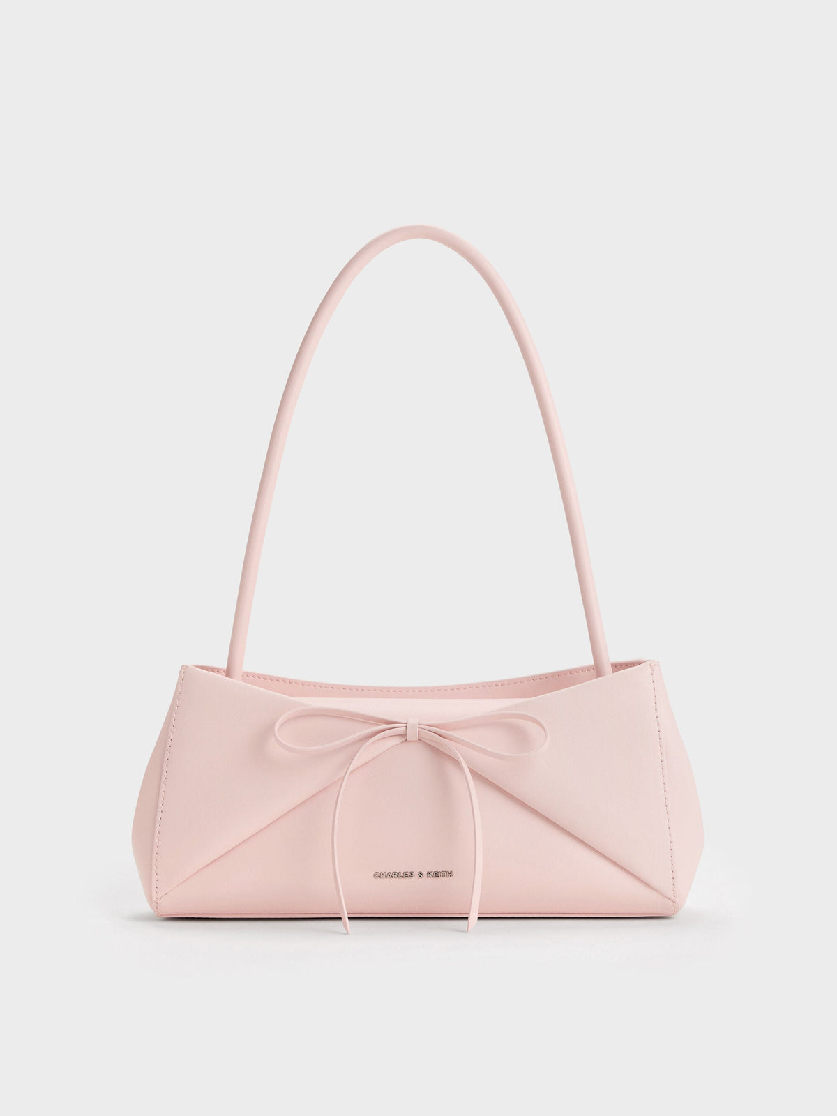 CHARLES & KEITH Trending / Hazel Bow Panelled Shoulder Bag - Soft Pink