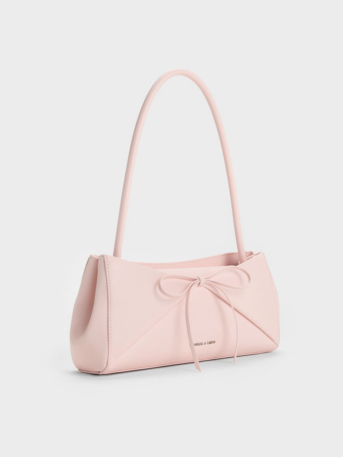 CHARLES & KEITH Trending / Hazel Bow Panelled Shoulder Bag - Soft Pink