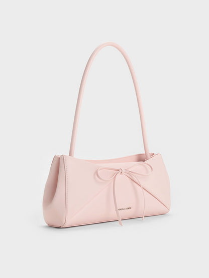 CHARLES & KEITH Trending / Hazel Bow Panelled Shoulder Bag - Soft Pink