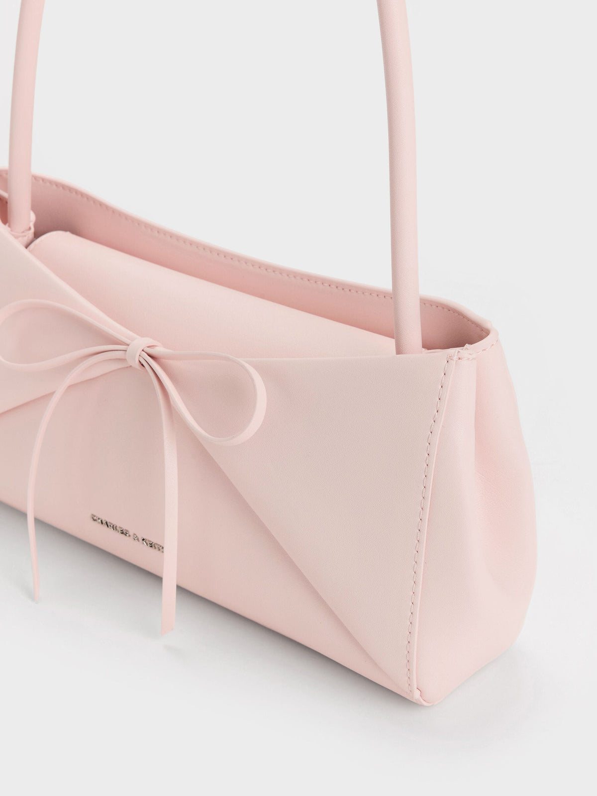 CHARLES & KEITH Trending / Hazel Bow Panelled Shoulder Bag - Soft Pink