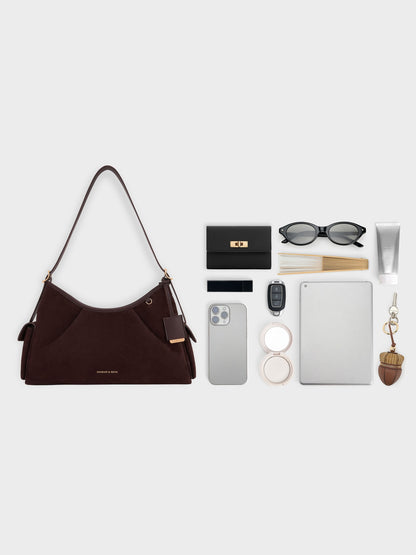 CHARLES & KEITH Best Price / Khai Side-Pocket Shoulder Bag - Espresso Brown