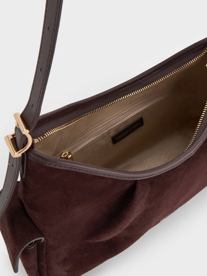 CHARLES & KEITH Best Price / Khai Side-Pocket Shoulder Bag - Espresso Brown