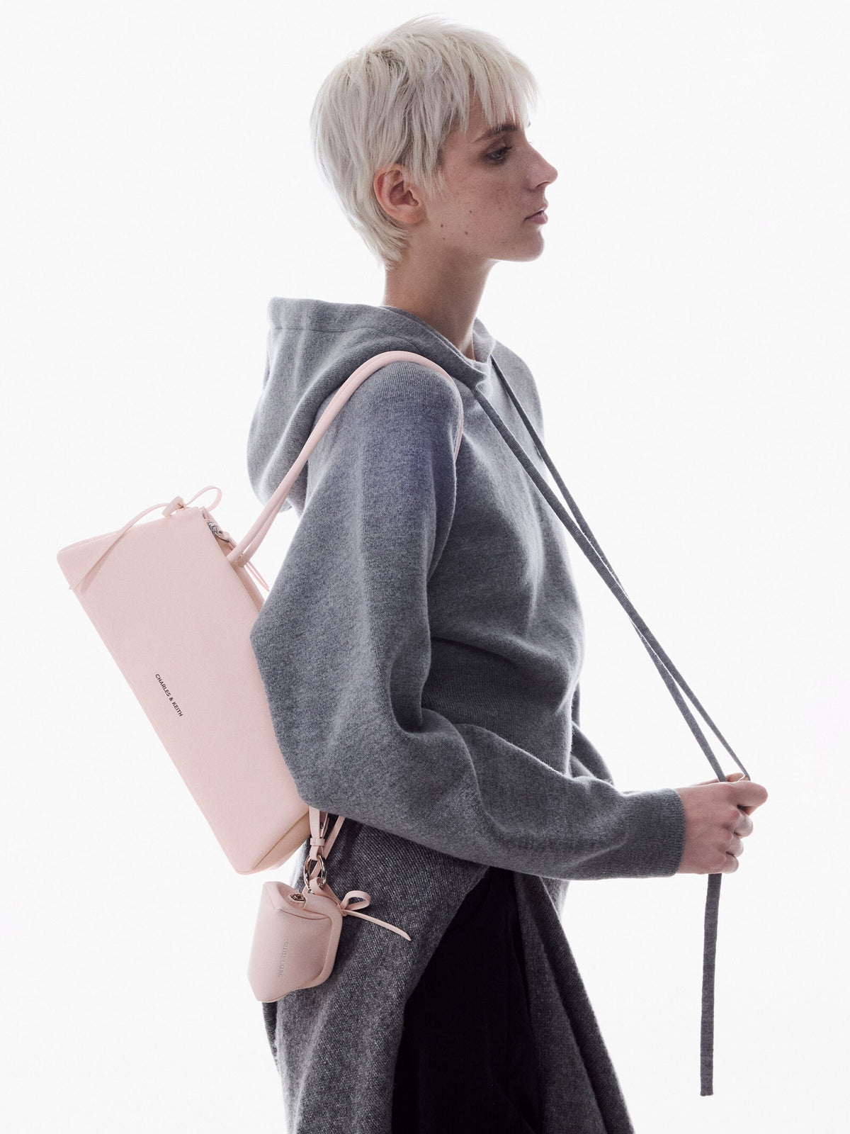 CHARLES & KEITH Customer Favorite / Hazel Bow Shoulder Bag - Soft Pink