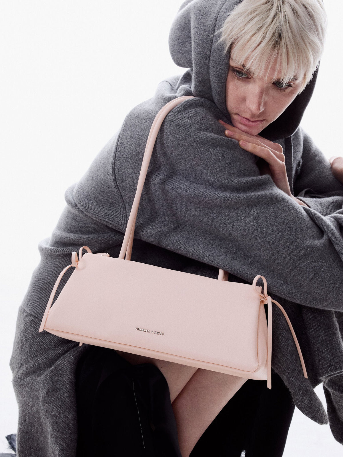 CHARLES & KEITH Customer Favorite / Hazel Bow Shoulder Bag - Soft Pink