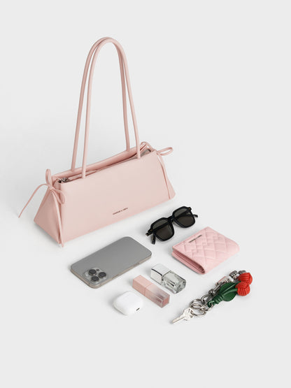 CHARLES & KEITH Customer Favorite / Hazel Bow Shoulder Bag - Soft Pink