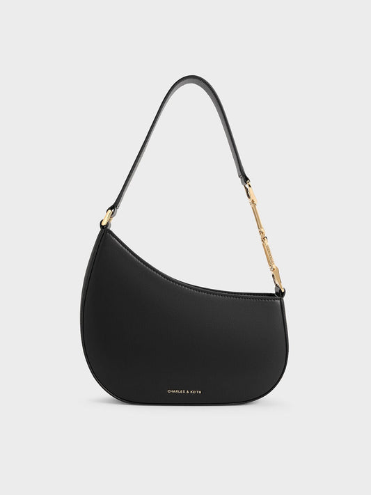 CHARLES & KEITH Everyday / Agatha Chain-Strap Shoulder Bag - Black