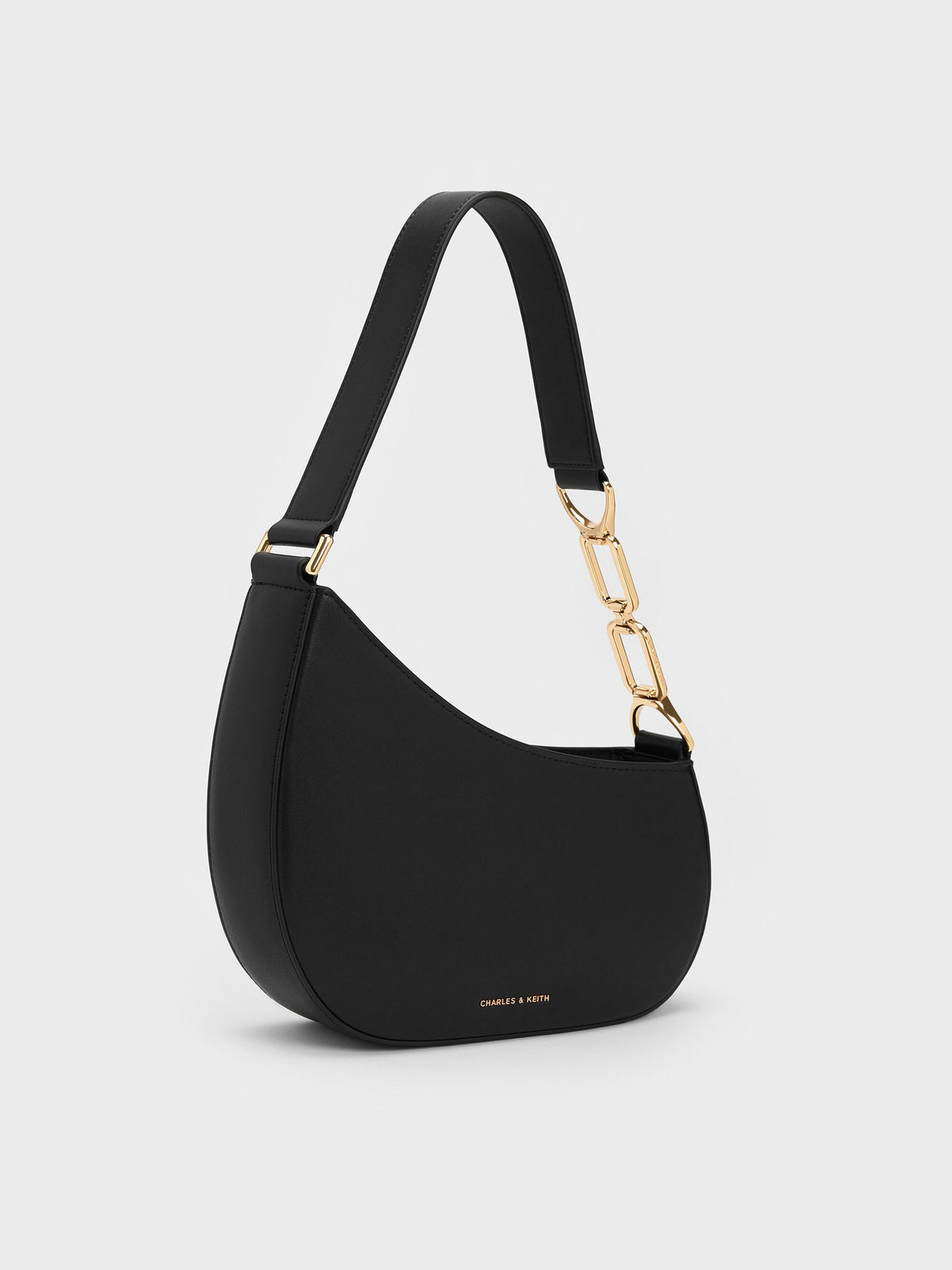 CHARLES & KEITH Everyday / Agatha Chain-Strap Shoulder Bag - Black