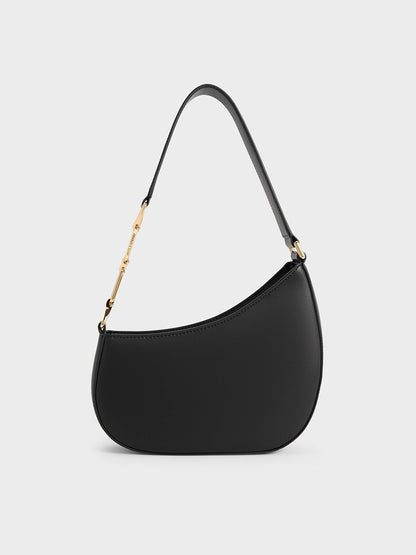 CHARLES & KEITH Everyday / Agatha Chain-Strap Shoulder Bag - Black