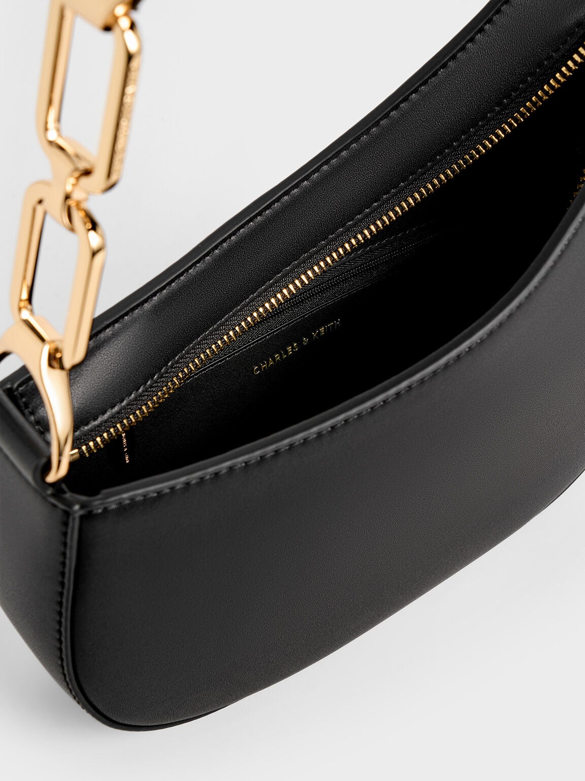 CHARLES & KEITH Everyday / Agatha Chain-Strap Shoulder Bag - Black