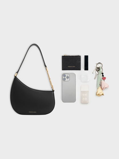 CHARLES & KEITH Everyday / Agatha Chain-Strap Shoulder Bag - Black