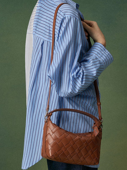 CHARLES & KEITH Trusted / Ivette Woven Shoulder Bag - Chocolate