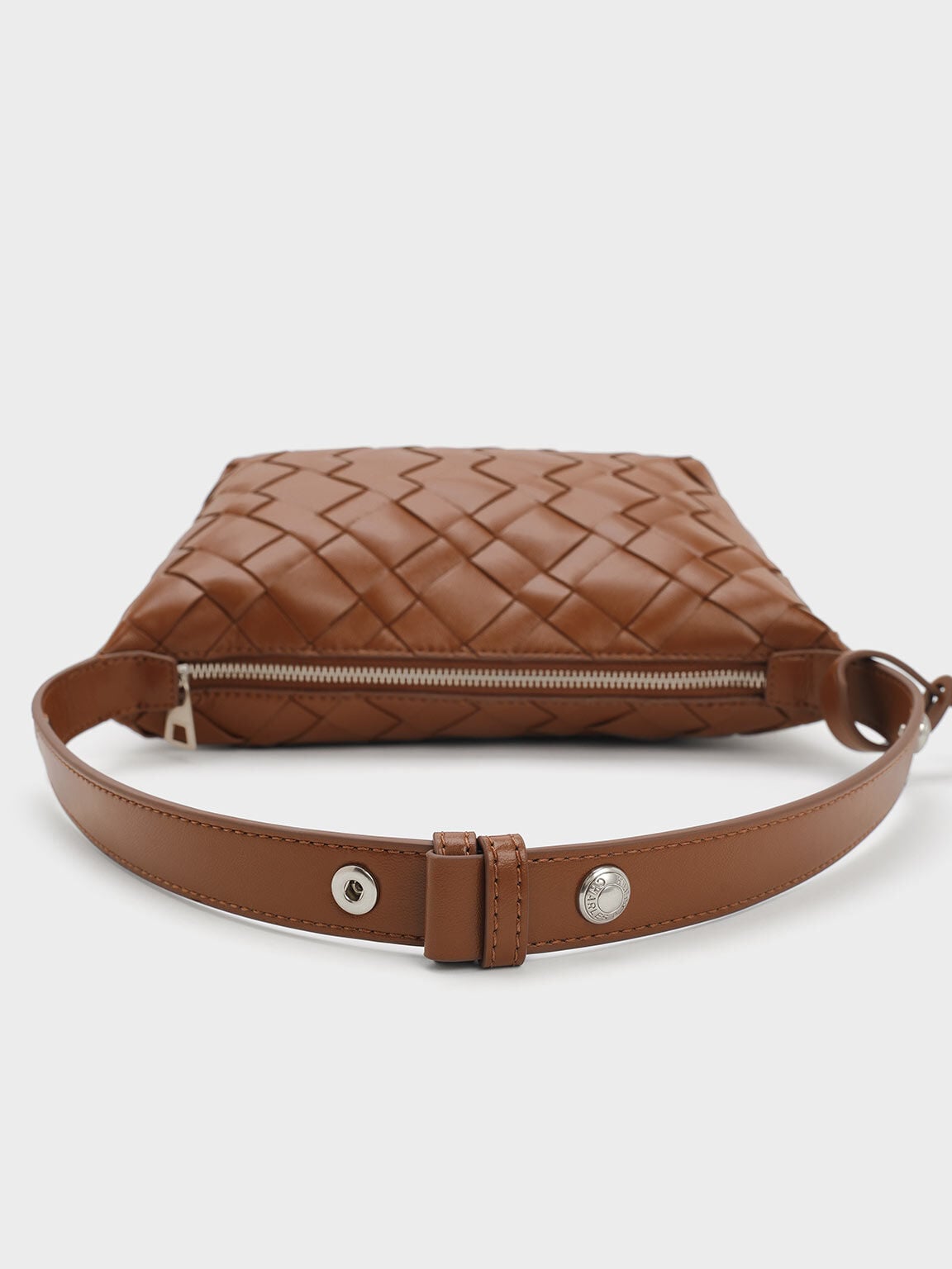CHARLES & KEITH Trusted / Ivette Woven Shoulder Bag - Chocolate