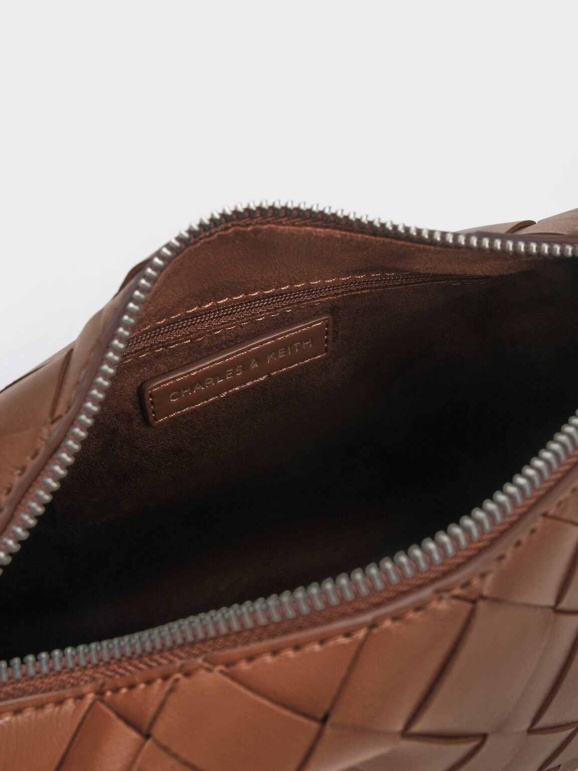 CHARLES & KEITH Trusted / Ivette Woven Shoulder Bag - Chocolate