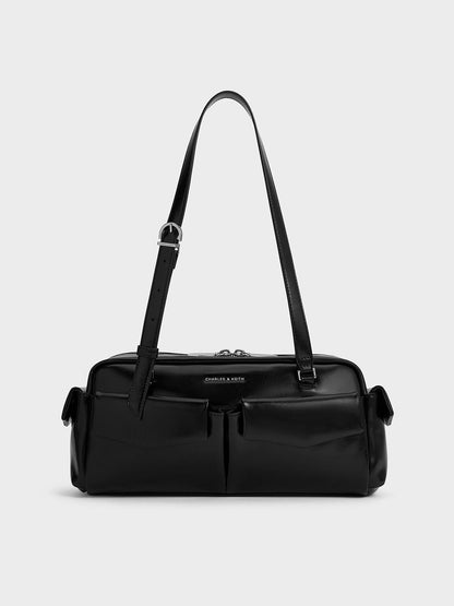 CHARLES & KEITH Special Offer / Rachel Multi-Pocket Shoulder Bag - Noir