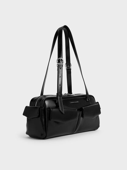 CHARLES & KEITH Special Offer / Rachel Multi-Pocket Shoulder Bag - Noir