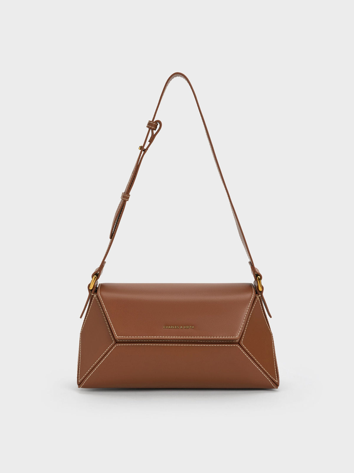 CHARLES & KEITH Classic / Nasrin Geometric Shoulder Bag - Chocolate