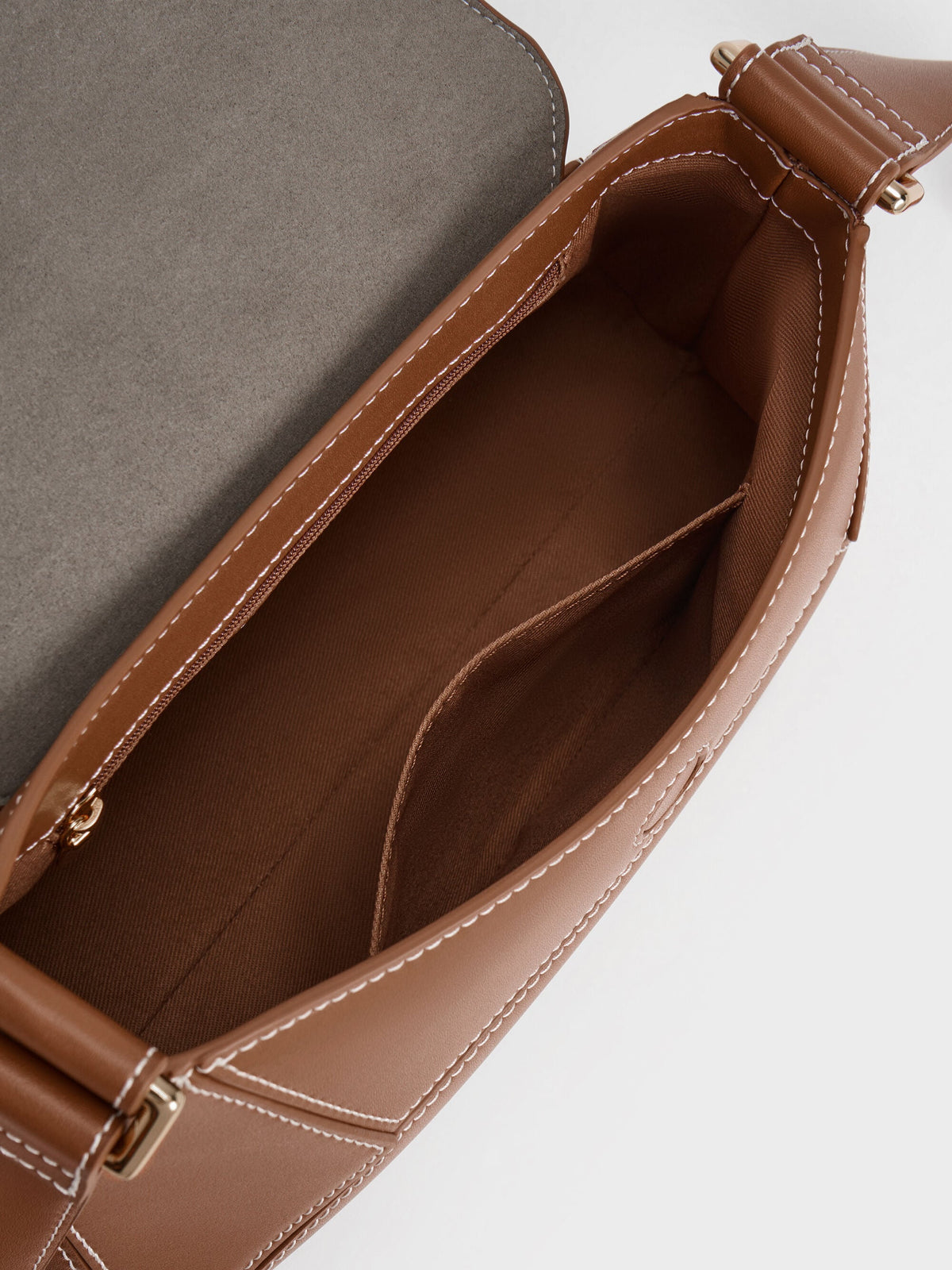 CHARLES & KEITH Classic / Nasrin Geometric Shoulder Bag - Chocolate
