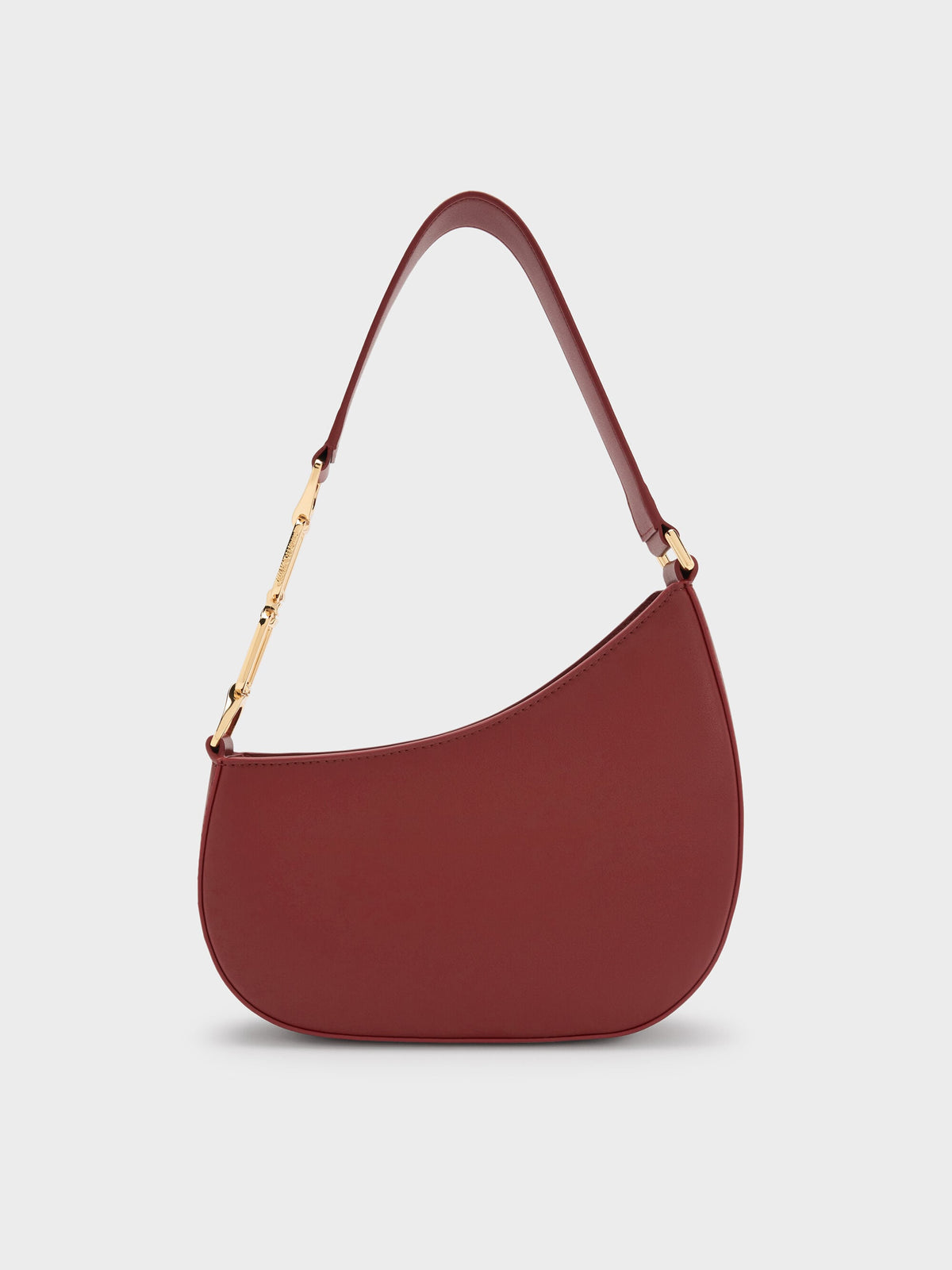 CHARLES & KEITH Value / Agatha Chain-Strap Shoulder Bag - Burgundy
