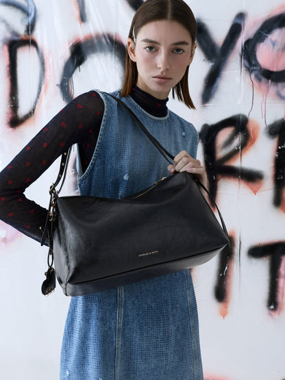 CHARLES & KEITH Special Offer / Rey Slouchy Shoulder Bag - Black