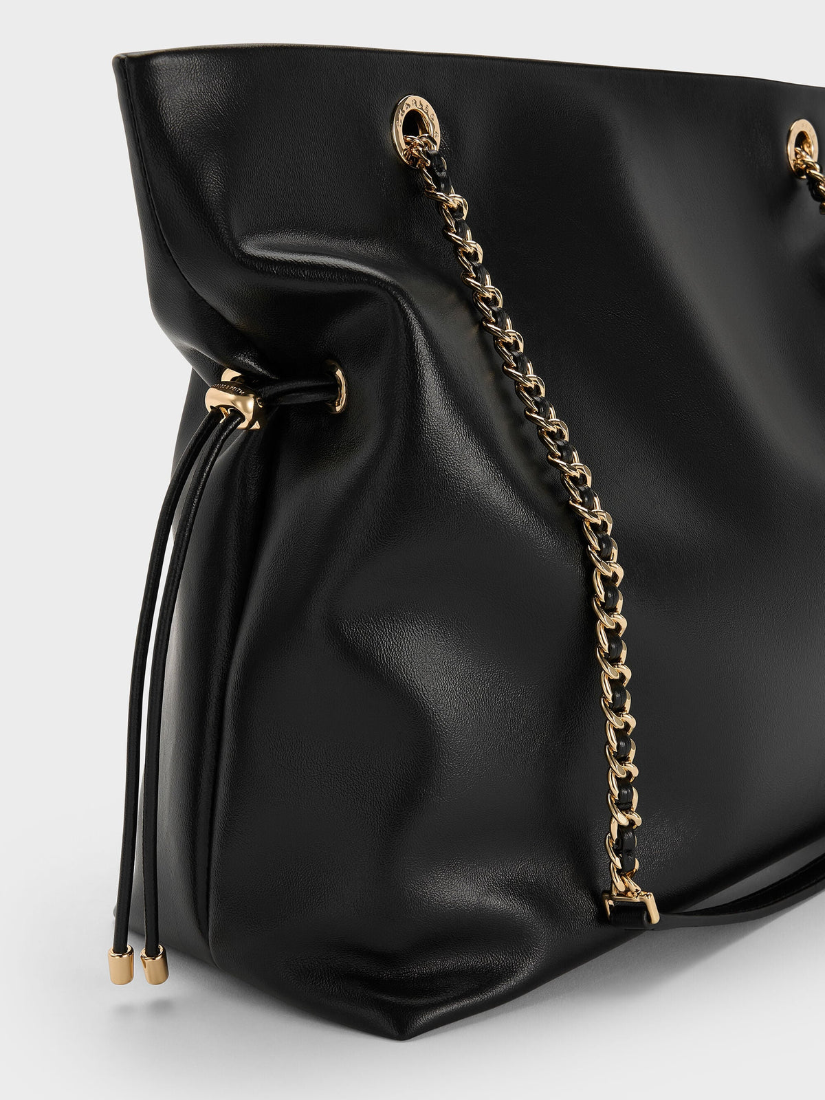 CHARLES & KEITH Customer Favorite / Arya Braided-Chain Tote Bag - Black