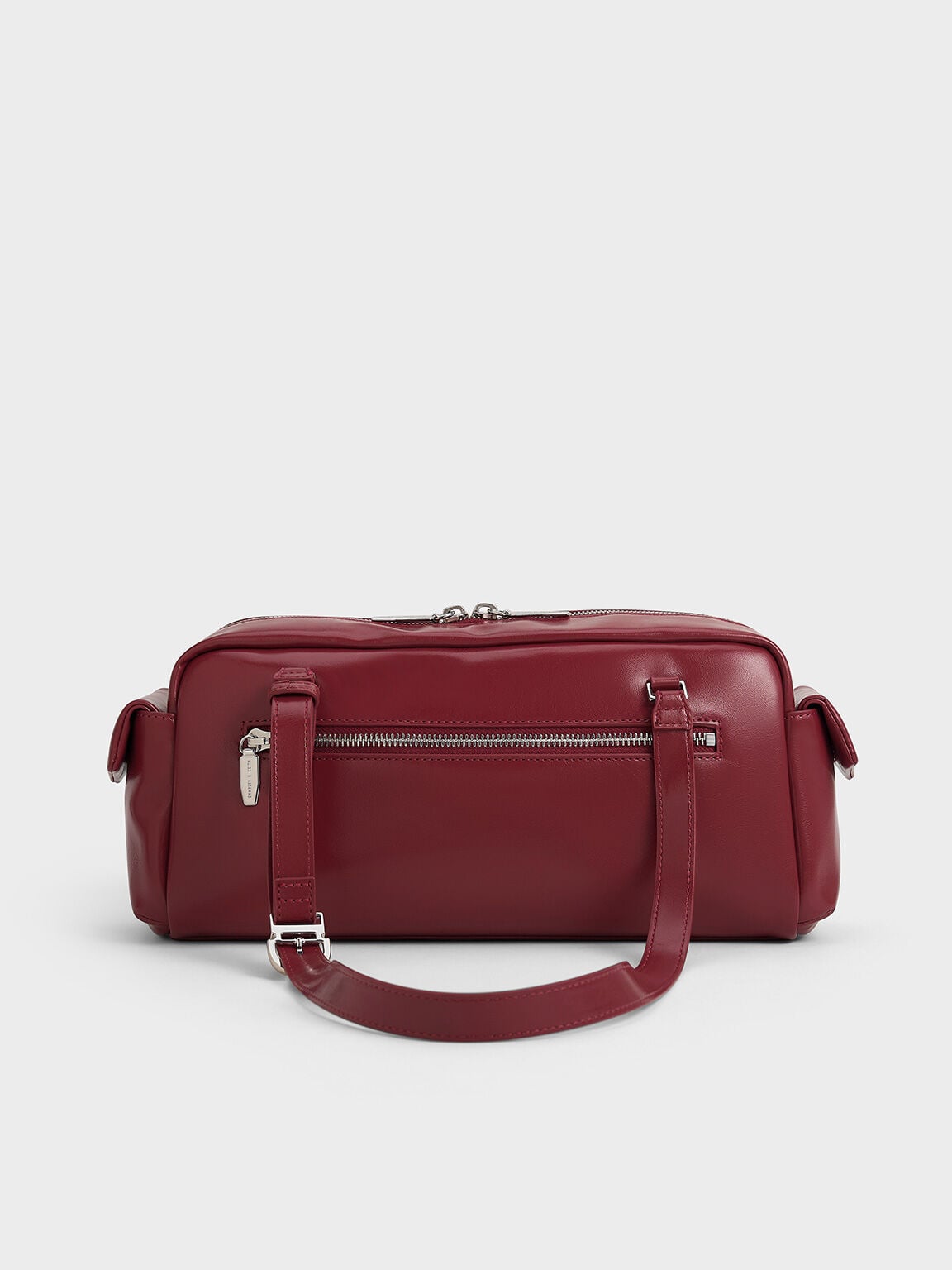 CHARLES & KEITH Best Seller / Rachel Multi-Pocket Shoulder Bag - Burgundy