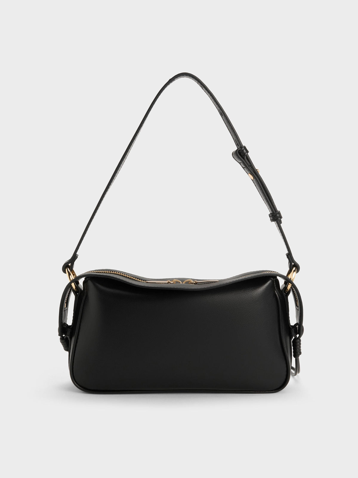 CHARLES & KEITH Classic / Mini Haylen Braided-Charm Shoulder Bag - Black