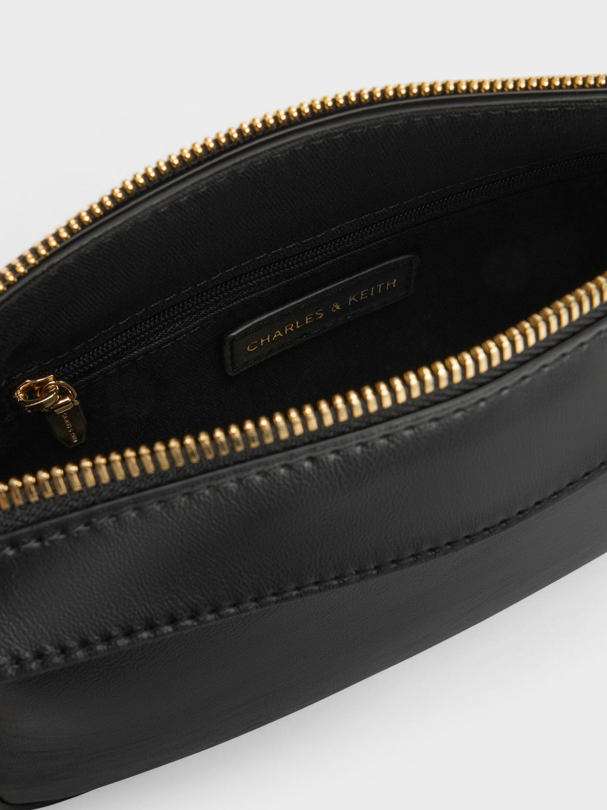 CHARLES & KEITH Classic / Mini Haylen Braided-Charm Shoulder Bag - Black