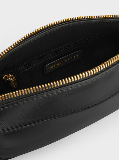 CHARLES & KEITH Classic / Mini Haylen Braided-Charm Shoulder Bag - Black