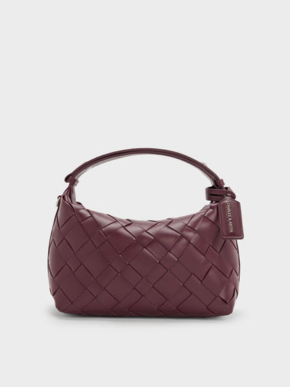 CHARLES & KEITH Recommended / Ivette Woven Shoulder Bag - Wineberry Red