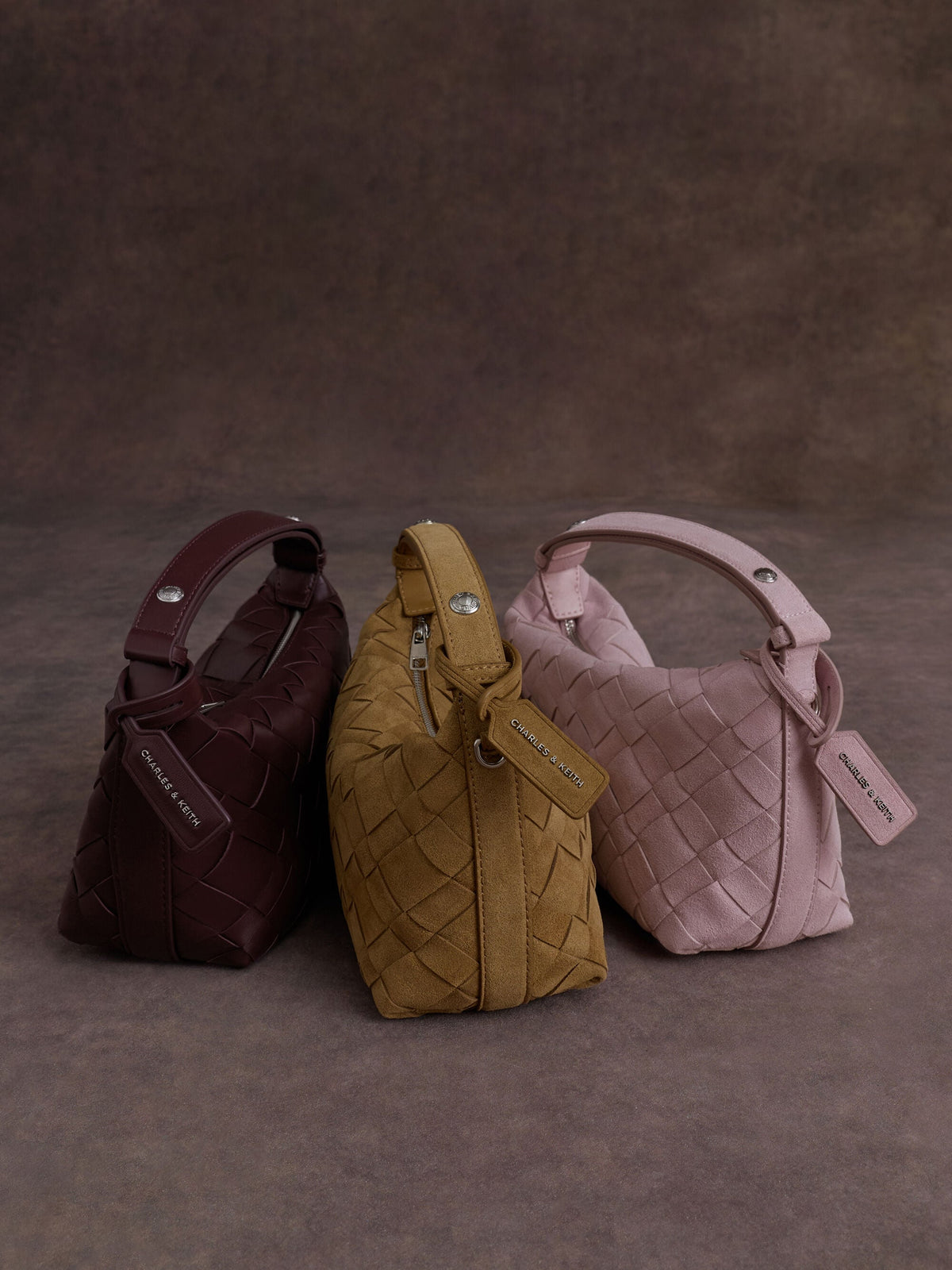 CHARLES & KEITH Recommended / Ivette Woven Shoulder Bag - Wineberry Red