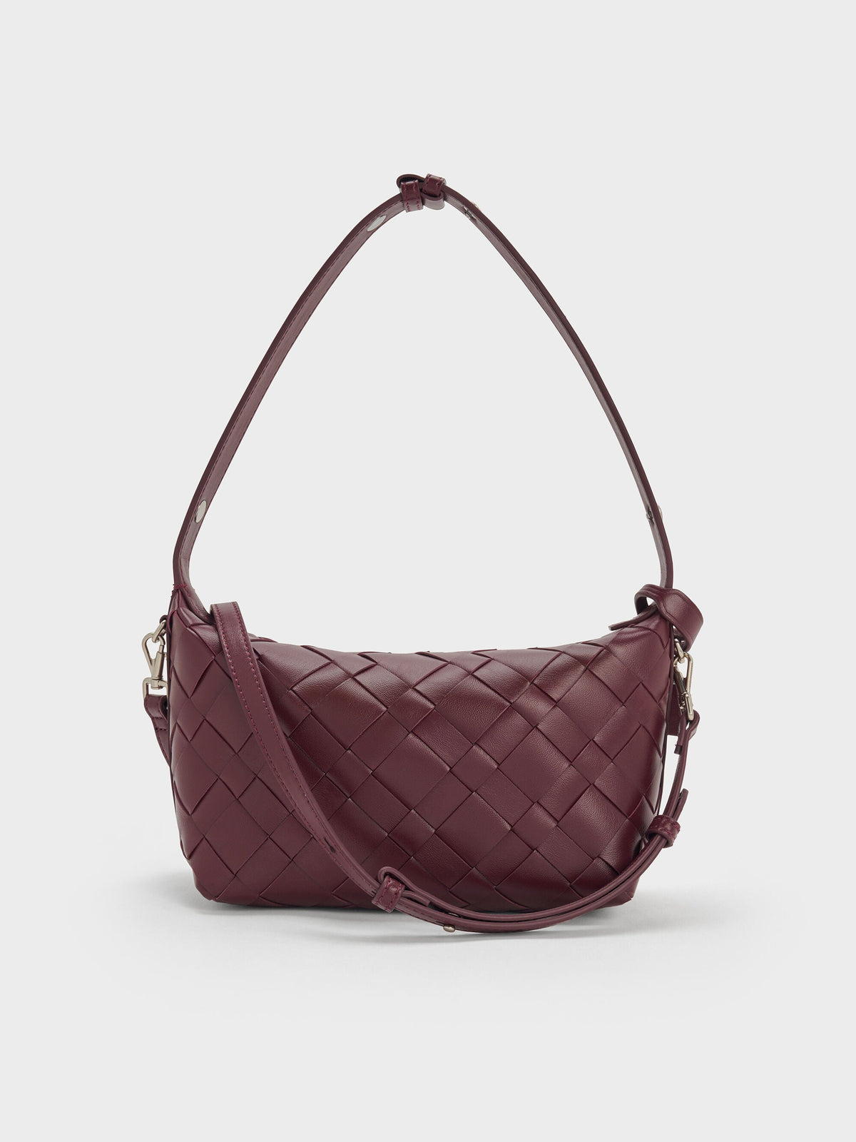 CHARLES & KEITH Recommended / Ivette Woven Shoulder Bag - Wineberry Red