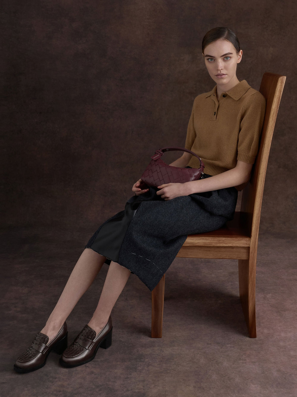 CHARLES & KEITH Recommended / Ivette Woven Shoulder Bag - Wineberry Red