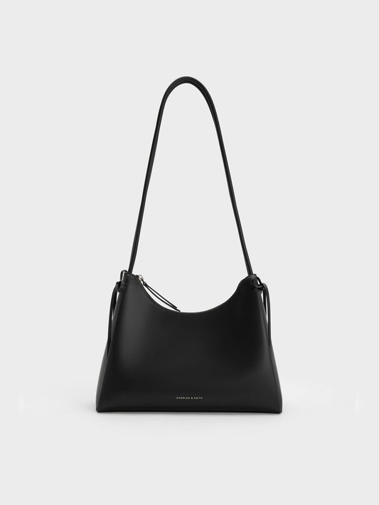 CHARLES & KEITH Best Seller / Hazel Bow Hobo Bag - Noir