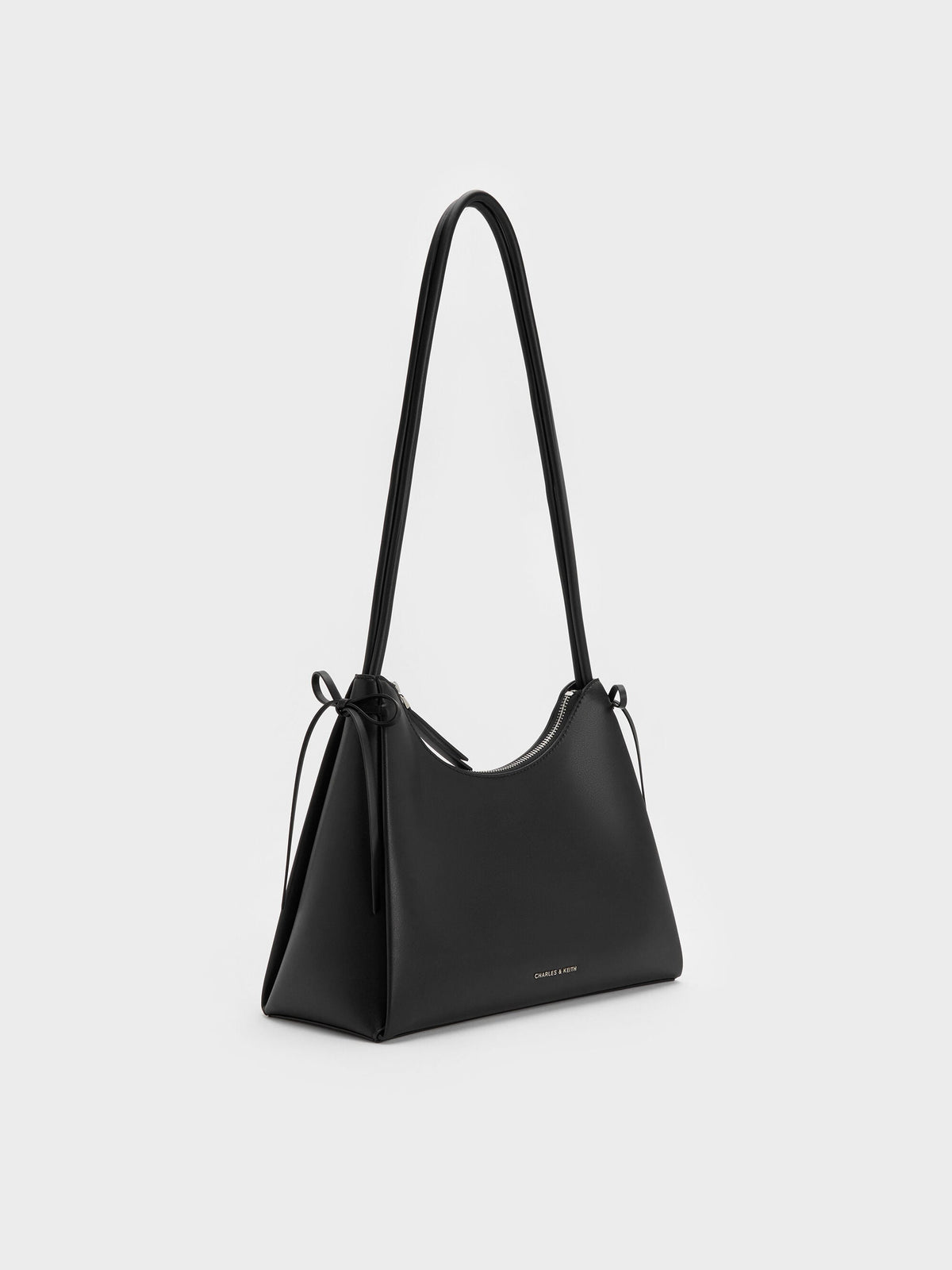 CHARLES & KEITH Best Seller / Hazel Bow Hobo Bag - Noir