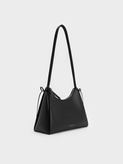 CHARLES & KEITH Best Seller / Hazel Bow Hobo Bag - Noir