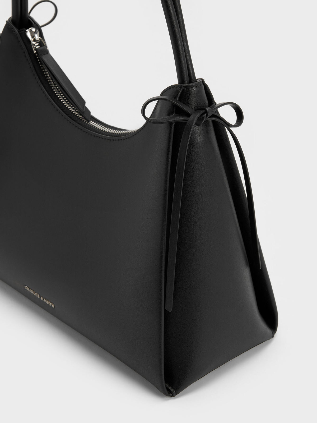 CHARLES & KEITH Best Seller / Hazel Bow Hobo Bag - Noir