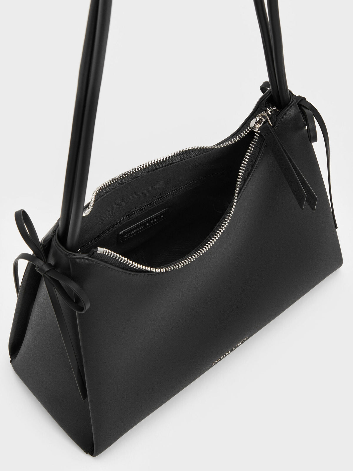 CHARLES & KEITH Best Seller / Hazel Bow Hobo Bag - Noir