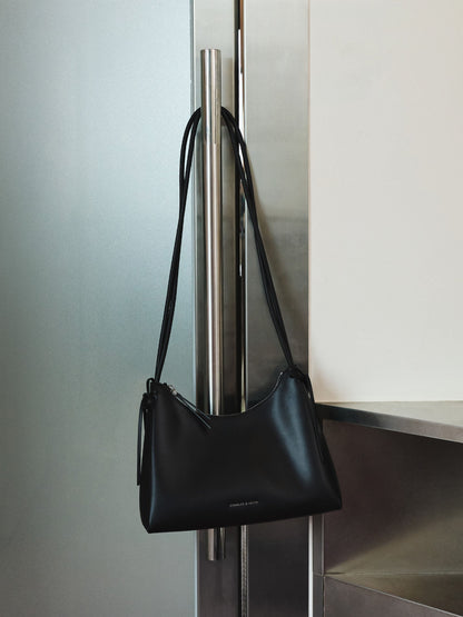 CHARLES & KEITH Best Seller / Hazel Bow Hobo Bag - Noir