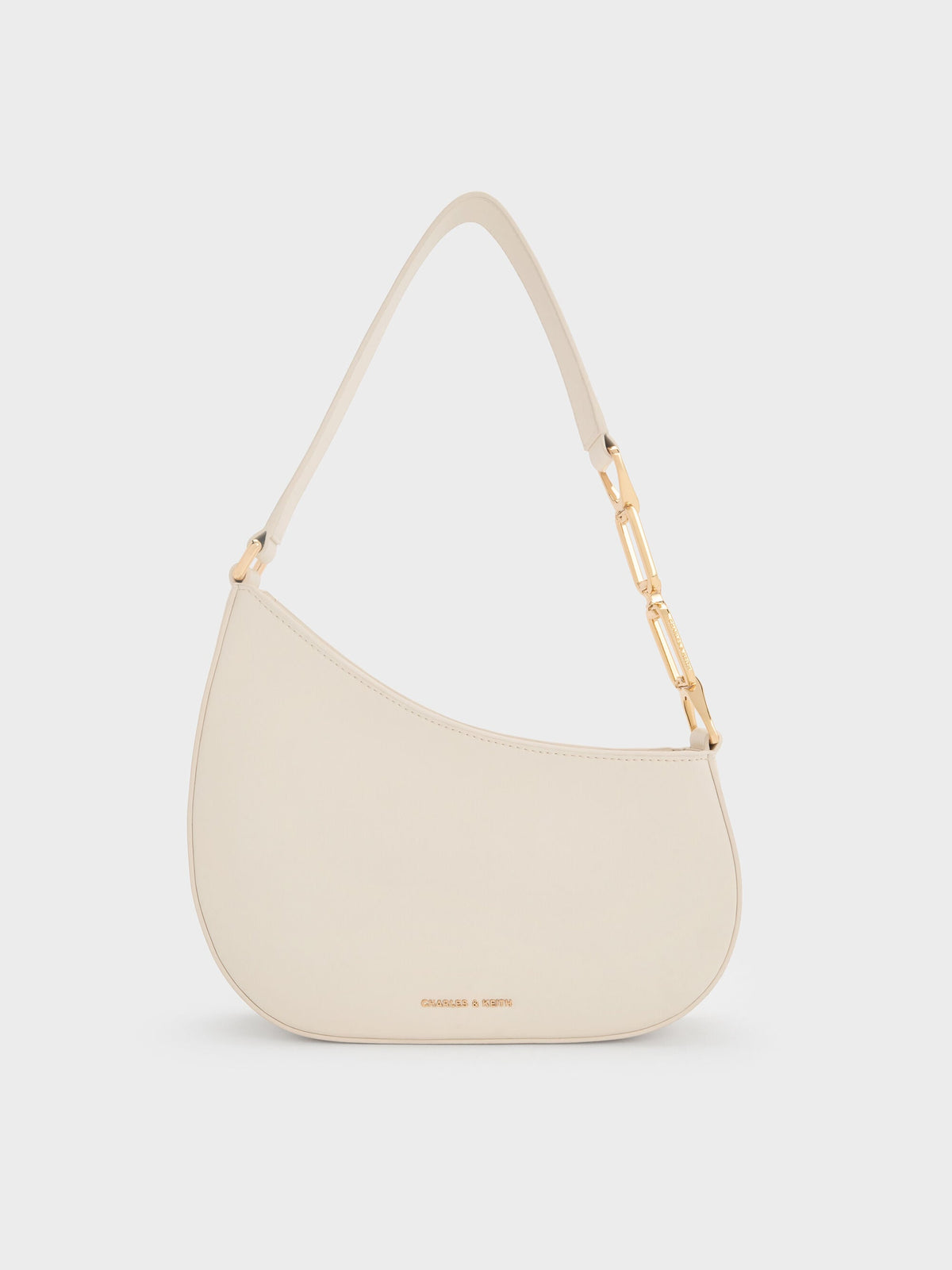 CHARLES & KEITH Great Value / Agatha Chain-Strap Shoulder Bag - Cream