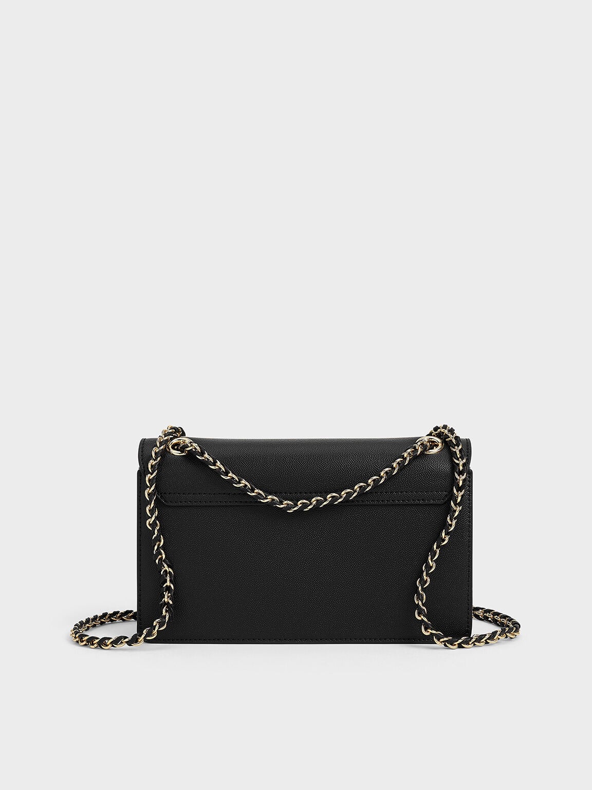 CHARLES & KEITH Customer Favorite / Everline Braided-Strap Shoulder Bag - Black