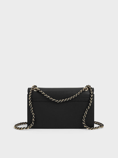 CHARLES & KEITH Customer Favorite / Everline Braided-Strap Shoulder Bag - Black