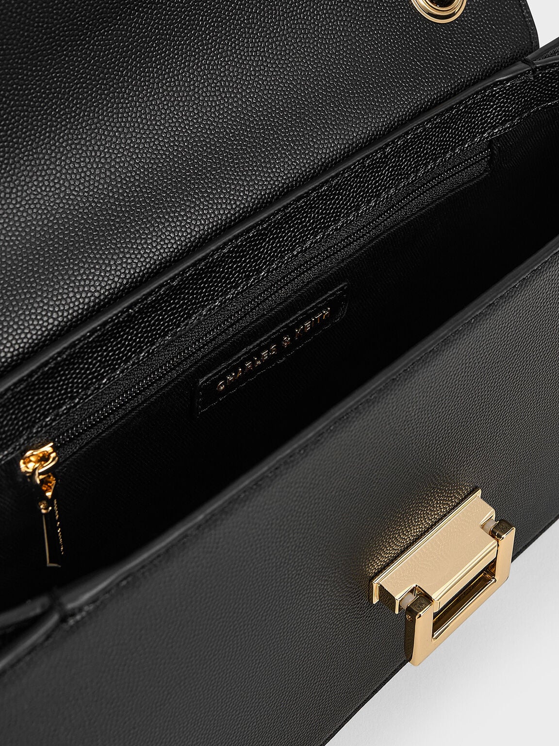 CHARLES & KEITH Customer Favorite / Everline Braided-Strap Shoulder Bag - Black