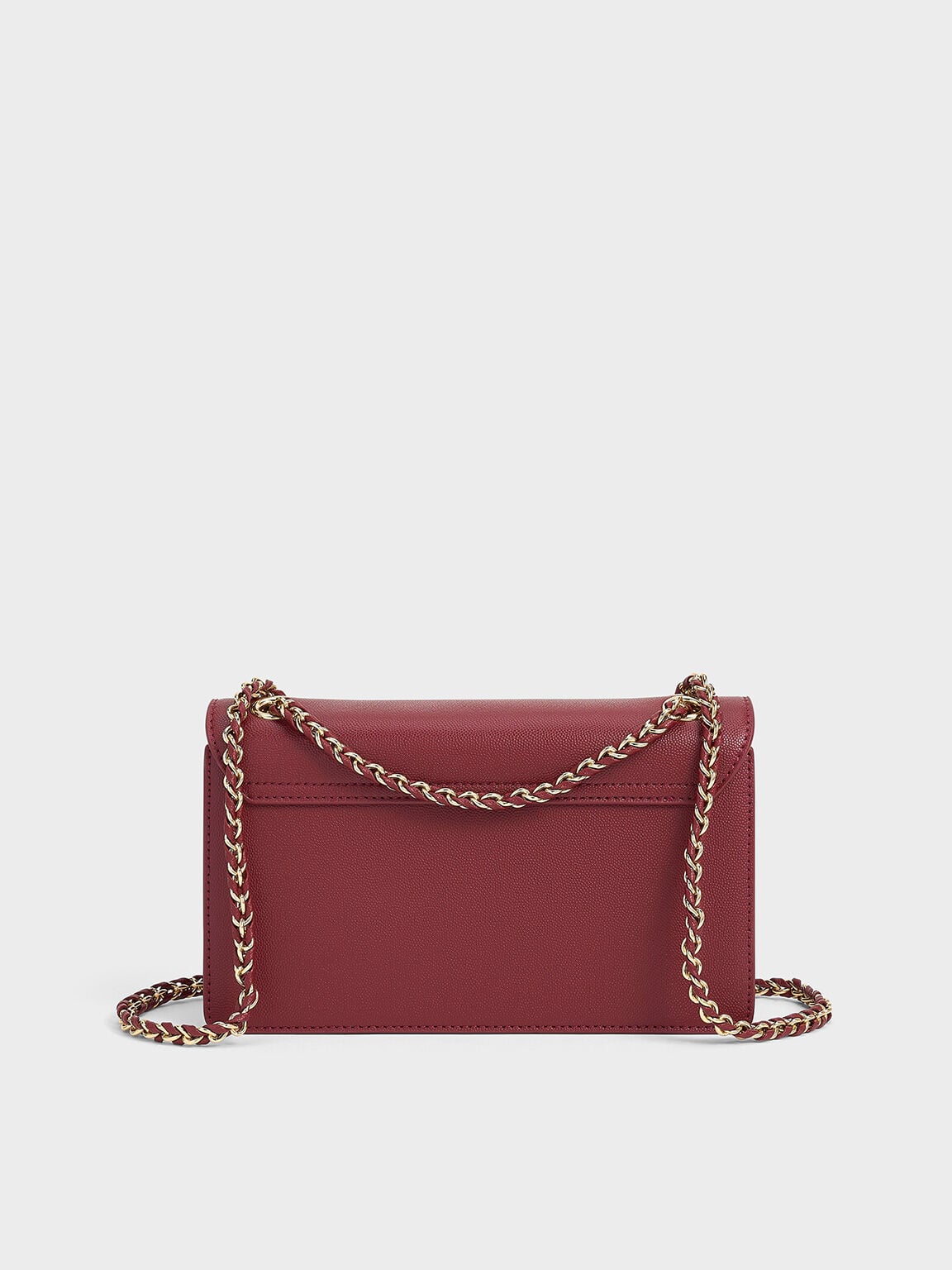 CHARLES & KEITH Customer Favorite / Everline Braided-Strap Shoulder Bag - Burgundy