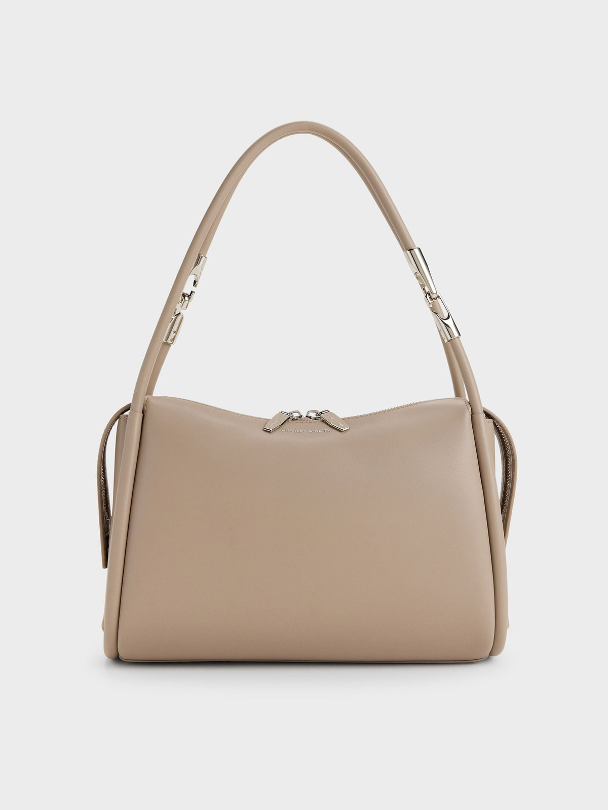CHARLES & KEITH Trusted / Lyla Tubular Slouchy Shoulder Bag - Taupe